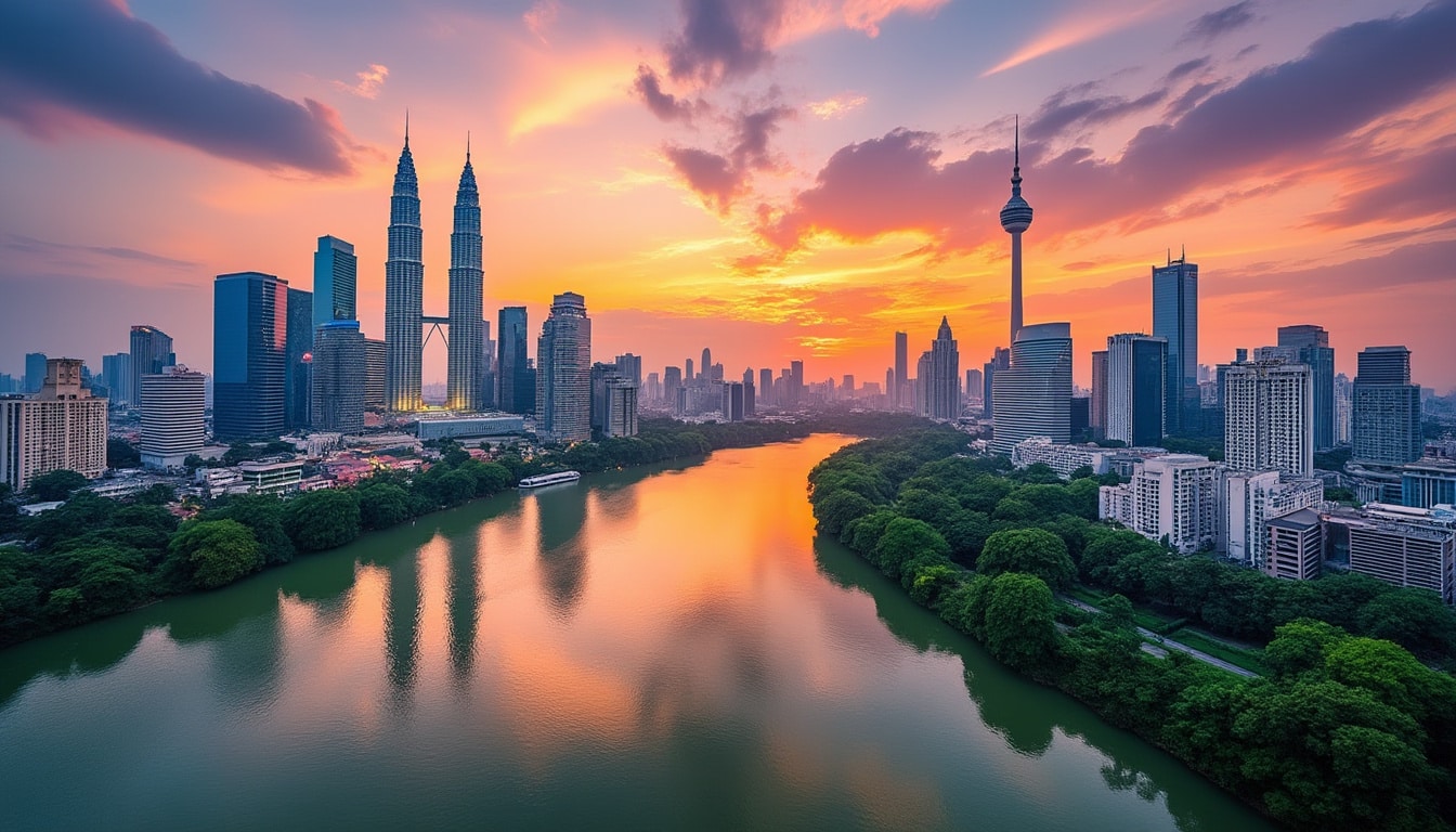 Entdecken Sie die ruhigen Flüsse und das friedliche Wasser rund um Kuala Lumpur, die eine perfekte Flucht in die Schönheit der Natur bieten. Entdecken Sie versteckte Schätze, malerische Landschaften und lebendige Ökosysteme, nur einen Steinwurf von der Stadt entfernt.